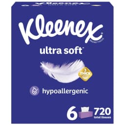 (24 pack) Kleenex Ultra Soft 3-Ply Flat Box Facial Tissues, 6 Pack (720 Total Tissues) - Thumbnail 1