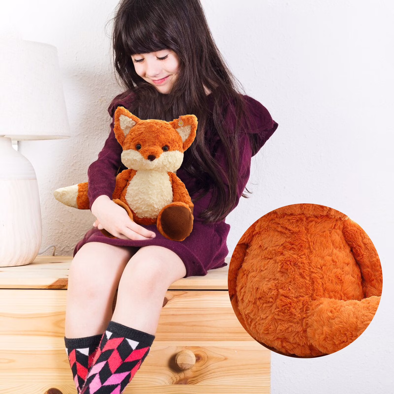 Adorable Plush Fox Stuffed Animal Toy Soft and Cuddly Fox Plushie for Kids and Adults, Perfect Gift for All Ages - Thumbnail 2