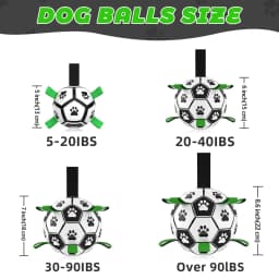 QDAN Durable Dog Toys Soccer Ball with Nylon Straps Hand Pump for Puppies Medium Large Dogs, 6-inch - Thumbnail 6