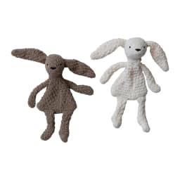 Creative Co-Op 2-Piece Knit Fabric Chenille Bunny Toy, Multicolor - Thumbnail 1