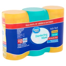 Great Value Disinfecting Wipes, Lemon and Fresh Scent, 225 Count, 3 Pack - Thumbnail 3