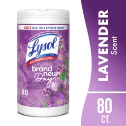 Lysol Disinfecting Wipes, All Purpose Cleaner, Multi Surface Antibacterial Cleaning Wipes, Cleaning Supplies, Lavender & Cotton Blossom Scent, 80 - Thumbnail 1