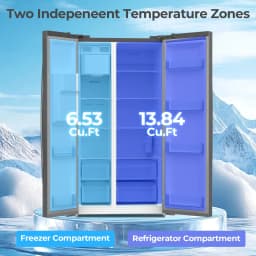 WAA 20 Cu.ft. Large Refrigerator, 2 French Door Stainless Steel - Thumbnail 5