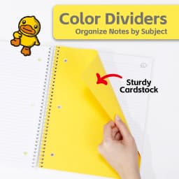 Comix 3 Subject Notebook,3-Pack College Ruled Spiral Notebook with Pocket Dividers 11"x 8.5", 150 Sheets,Black White Pink - Thumbnail 9
