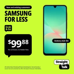 Straight Talk Samsung Galaxy A26, 5G, 128GB, Black - Prepaid Smartphone [Locked to Straight Talk] - Thumbnail 1