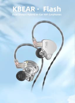 KBEAR Flash Dual Drviers Hybrid In-Ear HiFi Earphones 2m Cable Headphone Music Sport Monitor Wired Headset Earbuds IEMs 3.5MM international standard - Thumbnail 2