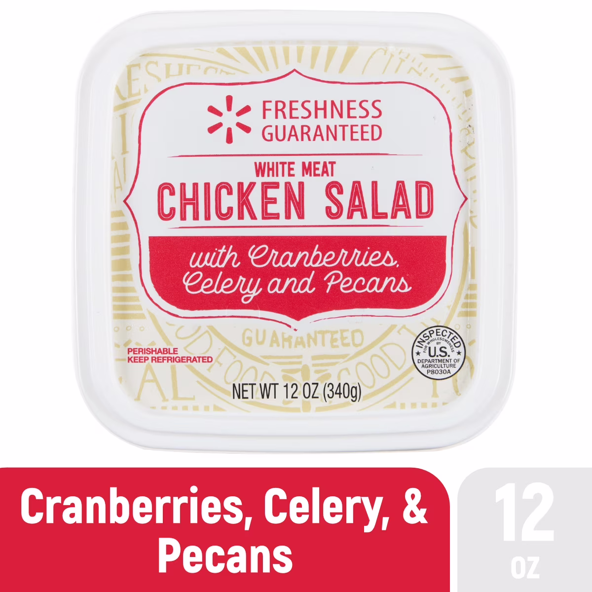Freshness Guaranteed White Meat Chicken Salad with Cranberries, Celery, and Pecans, 12 oz - Thumbnail 1