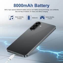 A56 5G Unlocked Android Smartphone, 7.3" HD Display, 16GB RAM + 1TB Storage, 108MP Camera, 8000mAh Long-Lasting Battery - Thumbnail 4