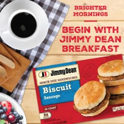 Jimmy Dean Frozen Breakfast Sandwich, Snack Size Sausage Biscuit, 34 oz, 20 Count - Thumbnail 2