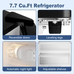 BANGSON 7.7 Cu.ft Top Freezer Refrigerator for Apartments, Energy Saving, Adjustable Thermostat, Large Capacity, Low Noise, Silver - Thumbnail 6