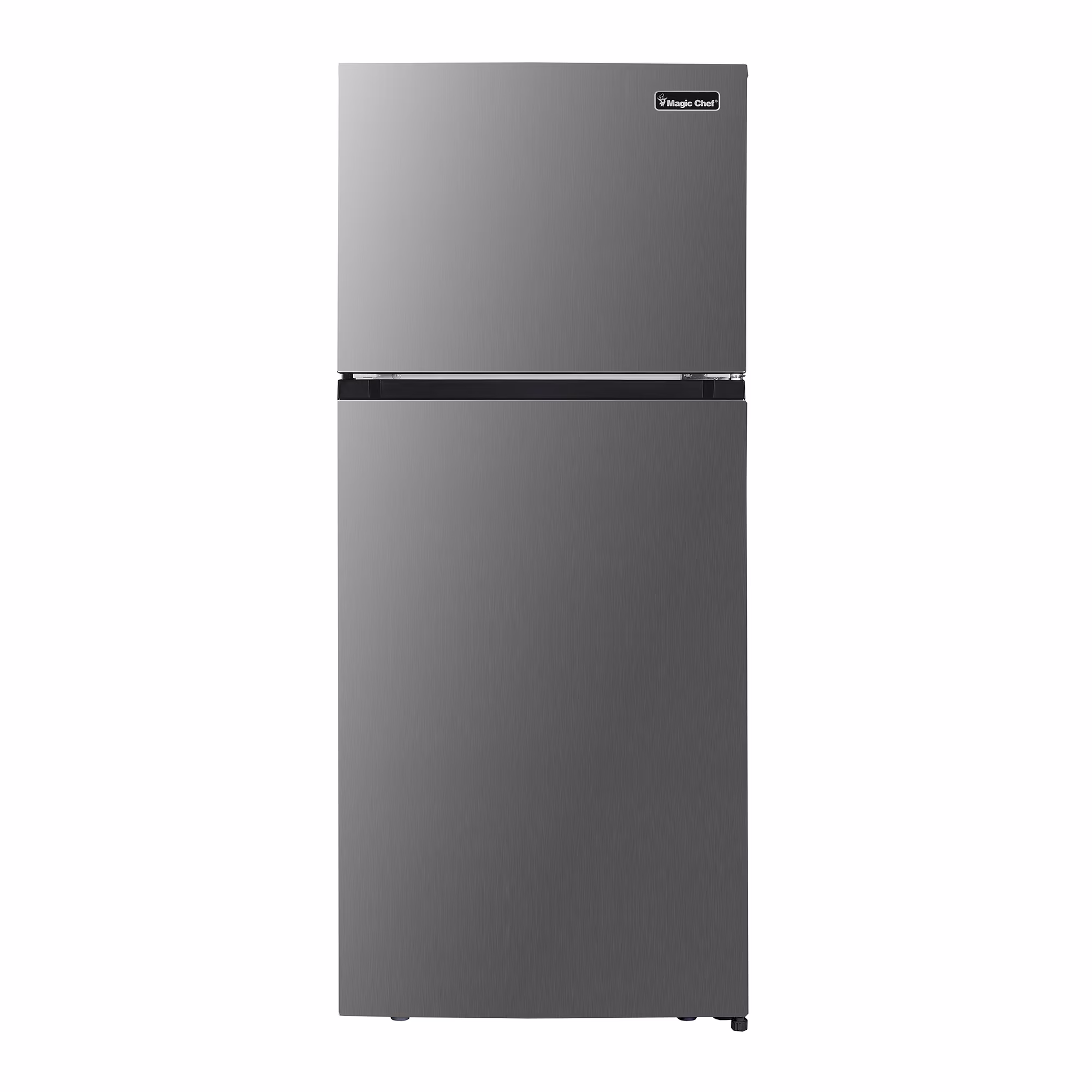 Magic Chef 17.6 Cu Ft Top-Mount Refrigerator in Platinum Steel - Thumbnail 1