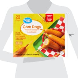 Great Value Classic Batter Wrapped Chicken Corn Dogs, 58.74 oz, 22 Count Box (Frozen) - Thumbnail 7