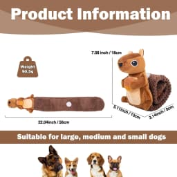 Pet Deluxe Crinkle Dog Toy Plush Toy Tug-of-War Squeaky Dog Toy Boredom Buster Toys with Snack Pockets Durable Enrichment Mentally Stimulating Toys - Thumbnail 4