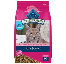 Blue Buffalo Wilderness Natural High Protein Dry Food for Adult Cats, Salmon, 4-lb Bag - Thumbnail 1