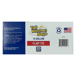 Top Job Basic Kitchen Trash Bags, 13 Gallon, 20 Bags (Flap Tie) - Thumbnail 2