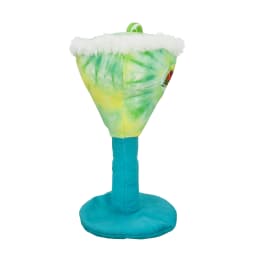 Multipet Margaritaville Margarita Glass, Plush Dog Toy, Squeaker and Crinkle Noise, Tie Dye Pattern with a Smiley Face Lime - Thumbnail 4