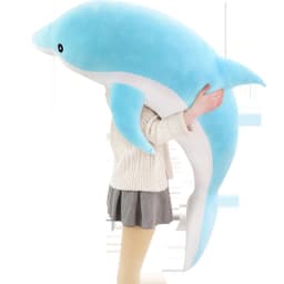 11.8Inch Soft Dolphin Plush Pillow Stuffed Animal Toy Cute Ocean Sea Life Cushion for Family Room Decor and Comforting Hugs - Thumbnail 4