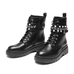 DREAM PAIRS Women's Fashion Platform Combat Boots Lace Up Lug Sole Goth Ankle Booties Shoes - Thumbnail 5