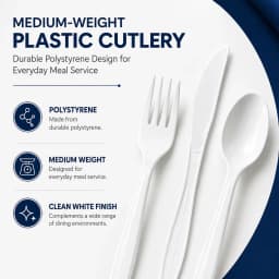 Watson Distributing Medium Weight Individually Wrapped White Cutlery Set With Napkin, Salt And Pepper 250/Case - Thumbnail 3