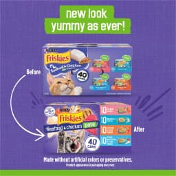 Purina Friskies Seafood & Chicken Pate Wet Cat Food Variety Pack, 5.5 oz Cans (40 Pack) - Thumbnail 2