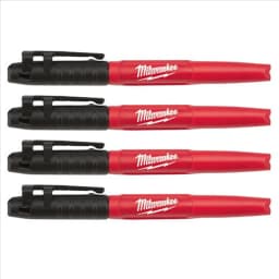 Milwaukee 48-22-3104 - INKZALL 4 Pieces Black Fine Point Markers - Thumbnail 1