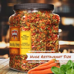 Dehydrated Dried Red and Green Bell Peppers Mix by It's Delish - 16 Oz 1 lb Jumbo Reusable Container - Sealed to Maintain Freshness - Chopped & Dried - Thumbnail 6
