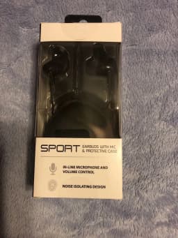 RHEA- Nib Lot Of 2 Pairs Of Sport Earbuds With Mic & Protective Case - Thumbnail 4