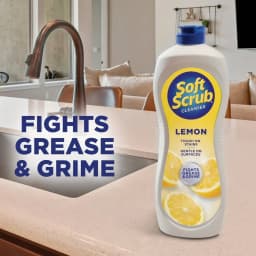 Soft Scrub Cleanser, Lemon Fragrance, Multi-Surface Cleaner for Kitchen, Fights Grease & Grime, 24oz - Thumbnail 4