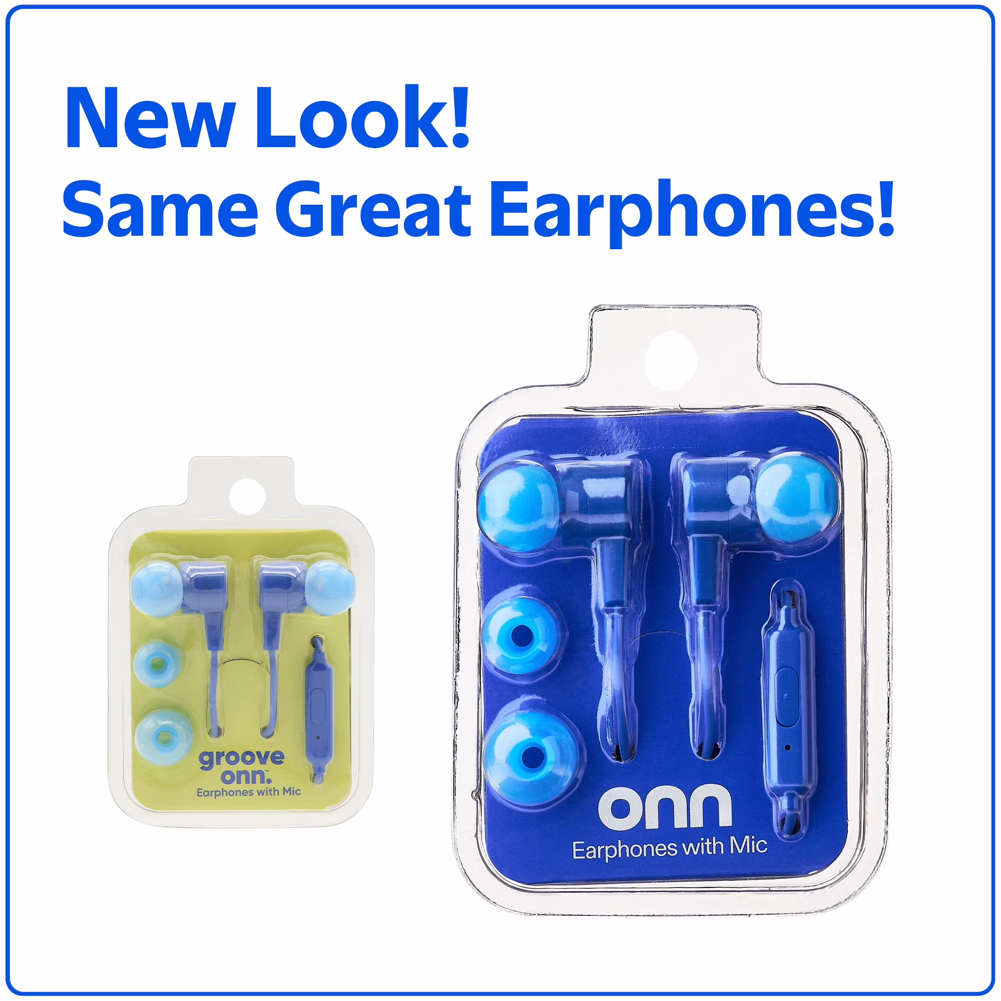 onn Blue Wired Earphones with Microphone and Silicone Ear Tips - Thumbnail 5