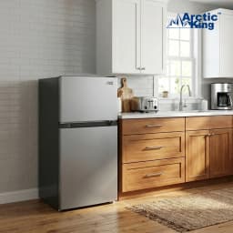 Arctic King 4.5 Cu Ft Two-Door Compact Refrigerator, Stainless Steel Look - Thumbnail 8