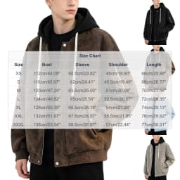 JTSRKL Mens Classic Faux Leather Jackets Washed Vintage Hooded Retro Fall Relaxed Casual Coat Warm Soft Cozy Vintage Streetwear Outerwear - Thumbnail 3