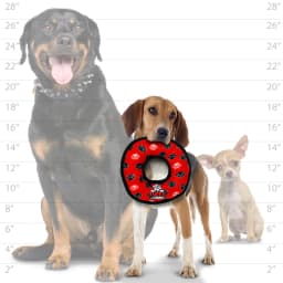 Tuffy Jr Ring Red Paw Durable Plush Dog Toy - Thumbnail 5