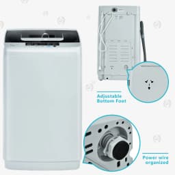 Costway Portable Full-Automatic Laundry Washing Machine 8.8lbs Spin Washer W/ Drain Pump - Thumbnail 5
