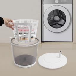 2 in 1 Portable Manual Washing Machine, Non-Electric Washing Machine, Clothes Spin Dryer, for Clothes, Underwear Small Items, Dorm, Camping (Grey) - Thumbnail 2