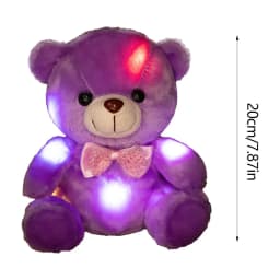 Valentines Day Teddy Bear Stuffed Animals, LED Teddy Bear Plush Doll for Kids Toddler Adult, Birthday Christmas Day Gift for Boys Girls, 8 inch - Thumbnail 3