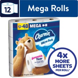 Charmin Ultra Soft Toilet Paper 12 Mega Rolls, 224 Sheets Per Roll - Thumbnail 1