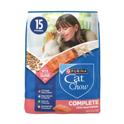 Purina Cat Chow Complete High Protein Dry Cat Food with Real Salmon, 15 lb Bag - Thumbnail 1