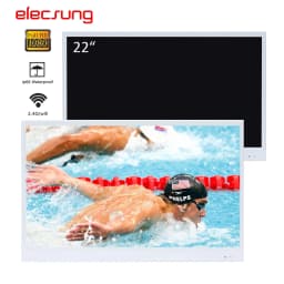 Elecsung 22 inches White Color LED Smart TV Waterproof Bathroom Television IP66 Shower TV ATSC Tuner WiFi - Thumbnail 1