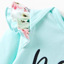 PatPat Baby Girl Clothes Floral Romper Long Sleeve Pants Headband Set Summer Winter Clothing for Newborn Infant Baby Girls Mint Mambo Mint Mambo Mint Mambo 0-3 Months - Thumbnail 7