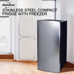 Koolatron Stainless Steel Compact Fridge with Freezer, 6.2 cu ft (176L) - Thumbnail 2