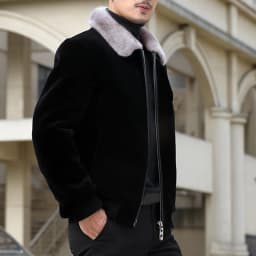 Maoxin Men Leather Jacket Men's Fashion Vintage Thickened Warm Solid Color Zipper Pocket Long Sleeved Hooded Jacket Leather Jacket Men Plus Size Black L - Thumbnail 4