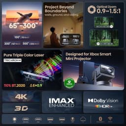 Restored Hisense C2 Ultra, Triple Laser Smart Portable Projector, 4K UHD, 3,000 Lumens, 65” – 300”, Dolby Vision - Thumbnail 10