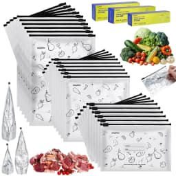 DTFMZOV Reusable Aluminum Foil Sealable Storage Bags 30 Pack, 3 Size Thicken Vacuum Zipper Pouches for Food Preservation, Stand Up Foil Freezer Bags - Thumbnail 1