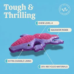 Vibrant Life Purple Lizard Plush Dog Toy with Squeaker, Chew Level 4 - Thumbnail 5
