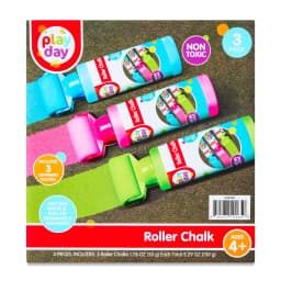 Play Day Roller Chalk Set, 3 Count, Green/Pink/Blue - Thumbnail 5