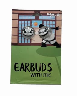 RHEA- Gabba Goods Panda Earbud Headphones With Mic - Thumbnail 2