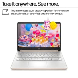 HP 14" HD Student & Business Laptop, Intel N4500, 12GB RAM, 448GB(64GB eMMC+128GB SSD+256GB Micro SD) Storage - Thumbnail 8