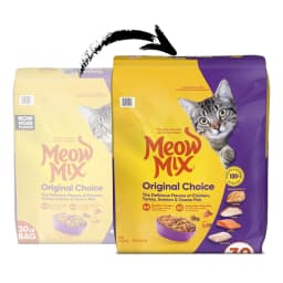 Meow Mix Original Choice Dry Cat Food, All Life Stages, Chicken, Turkey, Salmon & Ocean Fish Flavors, 30 lb Bag - Thumbnail 2