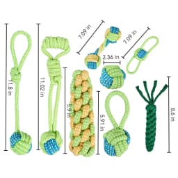 MGEZCOO Dog Toys for Aggressive Chewers Pack of 8 | Eco-Friendly Puppy Toys, Knotted Cotton Rope for Dental Health & Interactive Play - Thumbnail 6