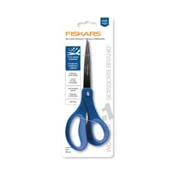 Fiskars Everyday Non-stick Steel Pointed Scissors, 4" Blades, Blue & Black, Ergonomic Softgrip Handles, Crafting Tape Scissors - Thumbnail 3